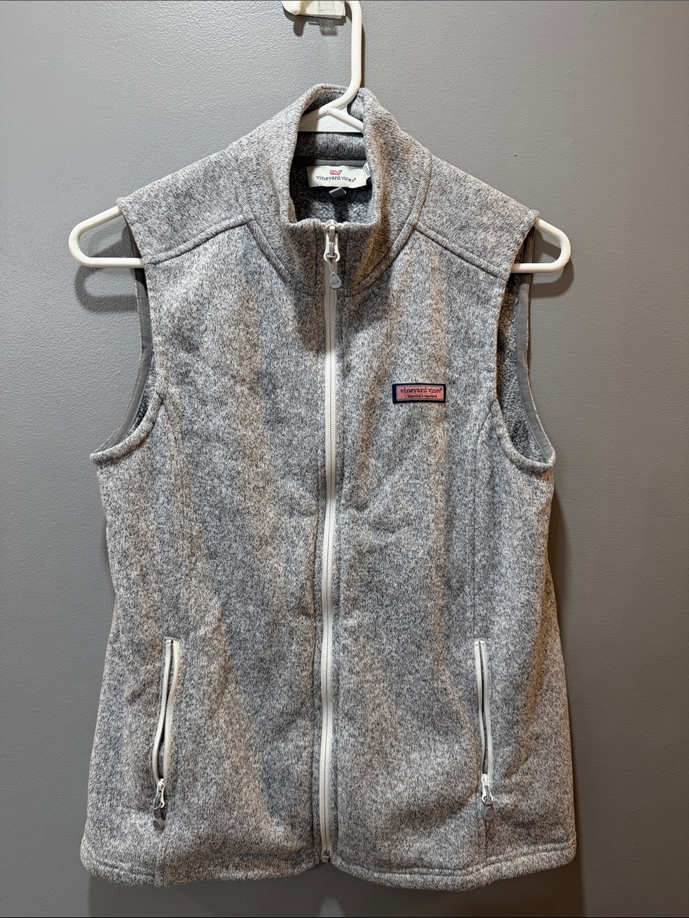 Vineyard Vines Gray Heather Zip Fleece Vest